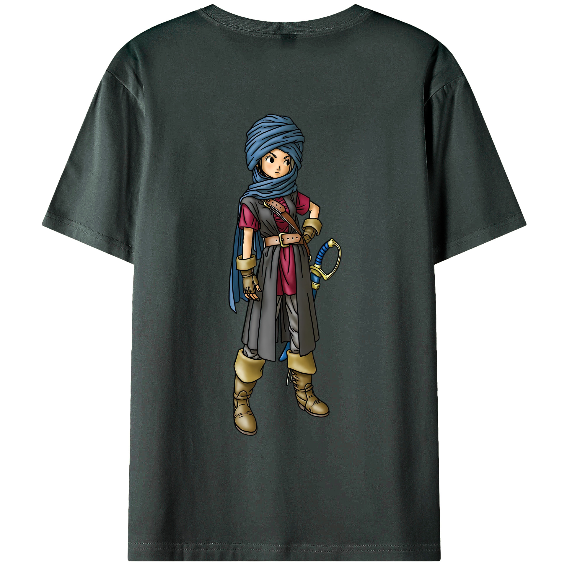 （画像用） ドラゴンクエスト Doragon Kuesuto Dragon Quest 綿100％ メンズ半袖Tシャツ（バックプリント） 通気性